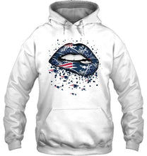 Load image into Gallery viewer, New England Patriots heart glitter pattern lips shirt