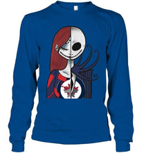 Load image into Gallery viewer, Winnipeg Jets Jack Skellington Sally halloween fan shirt