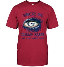 Load image into Gallery viewer, New England Patriots girl classy sasy and a bit smart asy glitter pattern eye t shirt