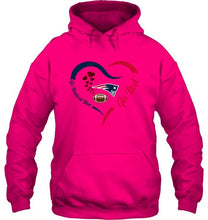 Load image into Gallery viewer, Go Nautical blue Go red New England Patriots fan heart shirt