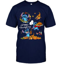 Load image into Gallery viewer, happy thanksgiving stitch lover t shirt