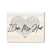 Load image into Gallery viewer, George Strait I cross my heart lyric heart typography canvas