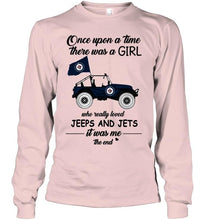 Load image into Gallery viewer, Once upon a time a girl really loved jeeps and Winnipeg Jets it was me shirt