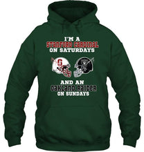 Load image into Gallery viewer, I'm Stanford Cardinal on saturdays and Oakland Raider on sundays shirt