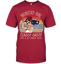 Load image into Gallery viewer, New England Patriots girl classy sasy and a bit smart asy retro shirt
