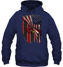 Load image into Gallery viewer, Arizona Cardinals american flag fan hoodie