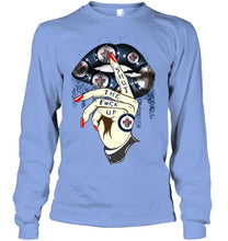 Load image into Gallery viewer, Shut the f ck up sexy Winnipeg Jets glittering lips shirt