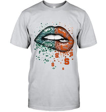 Load image into Gallery viewer, New York Jets and Syracuse Orange glitter pattern sexy lips t shirt