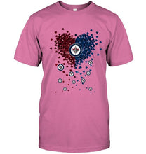 Load image into Gallery viewer, Winnipeg Jets dual colors tiny heart shaped shirt