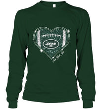 Load image into Gallery viewer, New York Jets heart glitter pattern fan simpson shirt