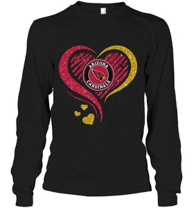 Arizona Cardinals heart glittering shirt