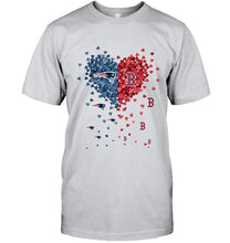 Load image into Gallery viewer, New england patriots and boston red sox tiny heart love shape shirt