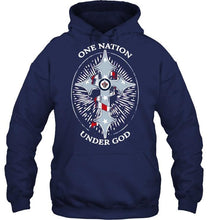 Load image into Gallery viewer, One nation under god Winnipeg Jets jesus cross T Shirt