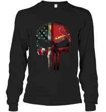 Load image into Gallery viewer, St Louis Cardinals skull american flag shirt