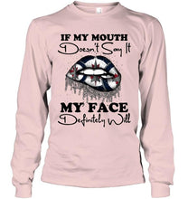 Load image into Gallery viewer, If my mouth doesn't say it my face definitely will Winnipeg Jets lips shirt
