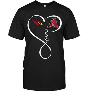 Arizona Cardinals Arizona Diamondbacks love heart shirt