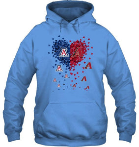 Arizona Wildcats Patriots and Arizona Diamondbacks tiny hearts shaped fan shirt