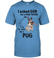 Load image into Gallery viewer, I asked god for true friend so he sent me a Pug shirt