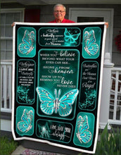 Load image into Gallery viewer, butterfly appear in yard is a visitor from heaven blanket