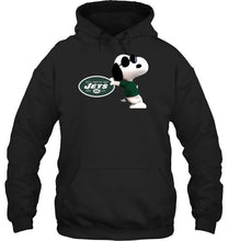 Load image into Gallery viewer, New York Jets snoopy sun glasses proud fan hoodie