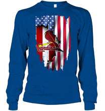 Load image into Gallery viewer, St Louis Cardinals flag ripped american flag shirt