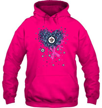 Load image into Gallery viewer, Winnipeg Jets tiny heart love shaped br east cancer shirt