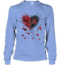 Load image into Gallery viewer, Arizona Cardinals Patriots and Arizona Diamondbacks tiny hearts shaped fan shirt