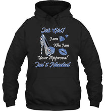 Load image into Gallery viewer, Winnipeg Jets girl i am who i am your approval isn't needed high heel lips diamond glitter pattern t shirt