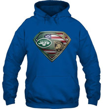 Load image into Gallery viewer, New York Jets and Army Black Knights superman american flag layer shirt