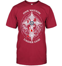 Load image into Gallery viewer, One nation under god Winnipeg Jets jesus cross T Shirt