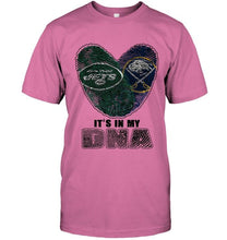 Load image into Gallery viewer, New York Jets and Buffalo Sabres it's my dna love fingerprints shirt
