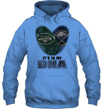 Load image into Gallery viewer, New York Jets and Buffalo Sabres it's my dna love fingerprints shirt