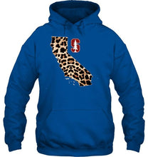 Load image into Gallery viewer, Stanford Cardinal panther pattern state map hoodie