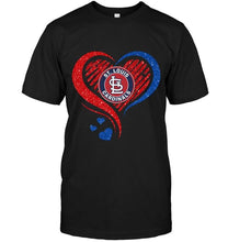 Load image into Gallery viewer, St Louis Cardinals heart glittering shirt