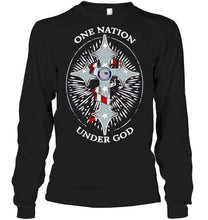 Load image into Gallery viewer, One nation under god New England Patriots jesus cross T Shirt