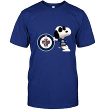 Load image into Gallery viewer, Winnipeg Jets snoopy sun glasses proud fan shirt