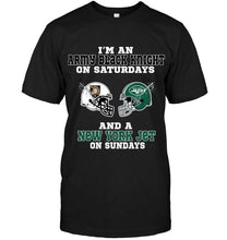 Load image into Gallery viewer, I'm Army Black Knight on saturdays and New York Jet on sundays shirt
