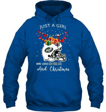 Load image into Gallery viewer, Just a girl who love New York Jets and christmas fan shirt