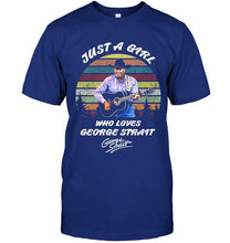 Load image into Gallery viewer, Just a girl who love george strait signed retro shirt
