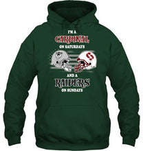 Load image into Gallery viewer, I'm Stanford Cardinal on Saturdays and Oakland Raiders on Sundays shirt