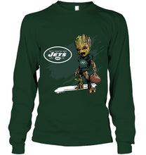 Load image into Gallery viewer, New York Jets angry baby groot ripped shirt