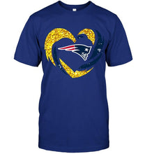 Load image into Gallery viewer, New England Patriots heart love golden glitter pattern hurricane shirt