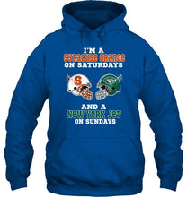 Load image into Gallery viewer, I'm Syracuse Orange on saturdays and New York Jet on sundays shirt