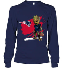 Load image into Gallery viewer, New England Patriots angry baby groot ripped shirt