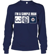 Load image into Gallery viewer, I'm simple man loves bobs beer Winnipeg Jets fan shirt