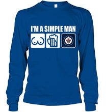 Load image into Gallery viewer, I'm simple man loves bobs beer Winnipeg Jets fan shirt