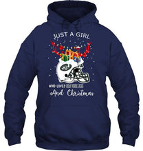 Load image into Gallery viewer, Just a girl who love New York Jets and christmas fan shirt