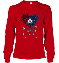 Load image into Gallery viewer, Winnipeg Jets dual colors tiny heart shaped shirt