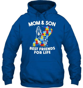 Autism Mom & Son best friends for life shirt