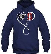 Load image into Gallery viewer, Oakland Raiders Stanford Cardinal love heart shirt